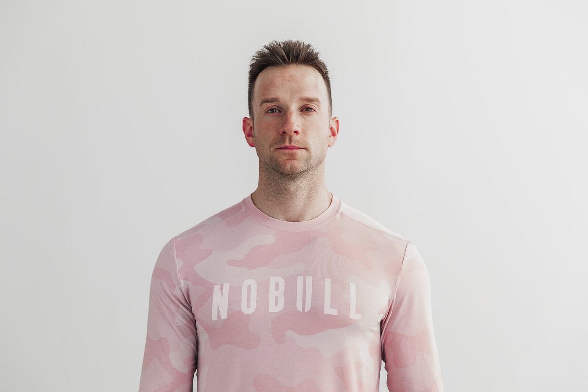 Nobull Men's Long Sleeves Rose Camo | Australia (JL8372)